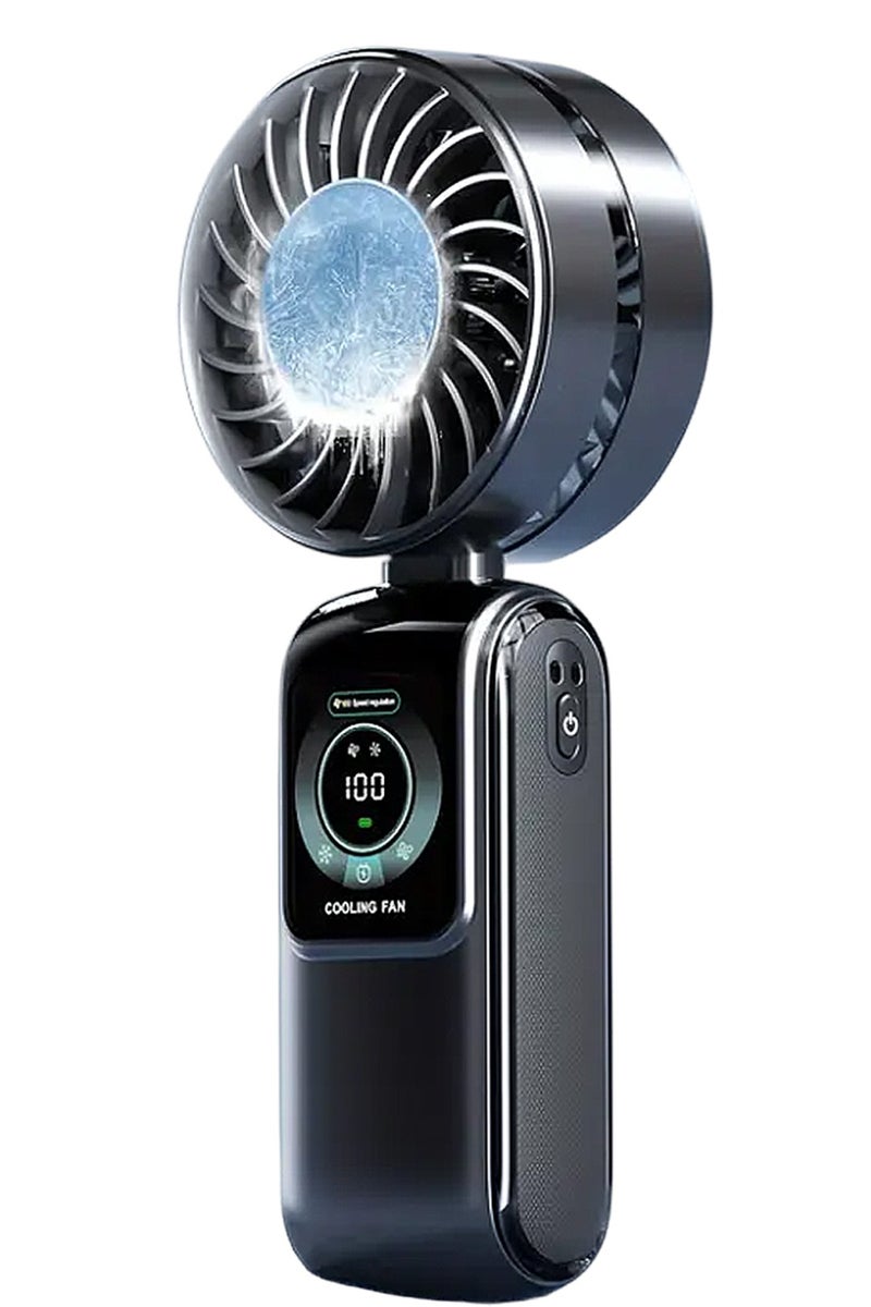 "Portable Foldable Mini Fan with 3.5W Power, 3600mAh Battery, Superconducting Refrigeration, USB Charging, 3D Ice Effect, Quiet 100dB Noise Reduction – Compact Travel Fan for Home, Office & Outdoor Use | Modern Design | Gift for Men & Women" - Image 1