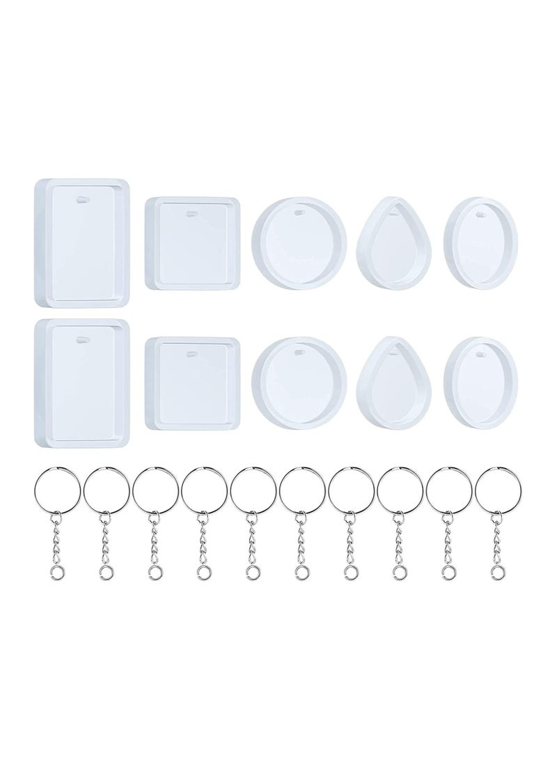 SOLARAE Silicone Resin Molds 20 Pcs for Jewelry Casting with Keychain Rings DIY Crafts Making or Homemade Kits Beginners - Image 1