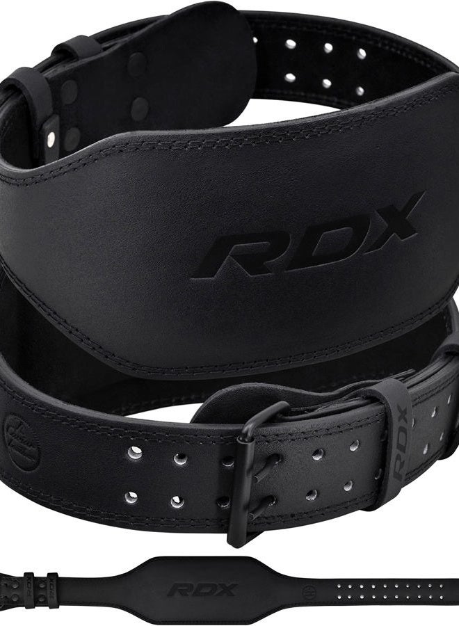 Rdx حزام رفع الأثقال للياقة البدنية، جلد بقري، دعم أسفل الظهر مبطن 4” 6”، 10 ثقوب قابلة للتعديل، رفع الأثقال، كمال الأجسام، تمرين السكوات، تدريب القوة، للرجال والنساء - Image 1