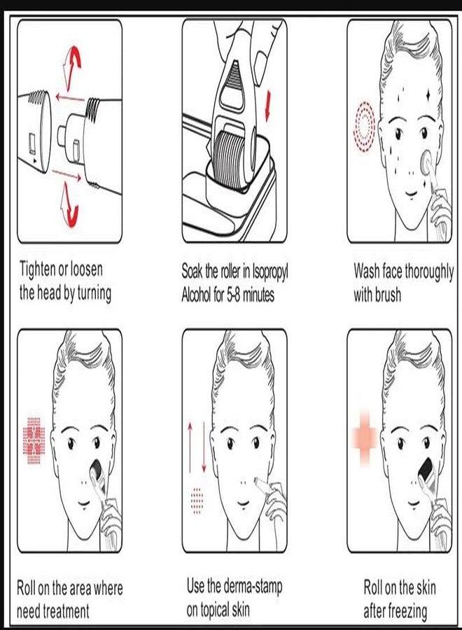Skyzone 4 in 1 Derma Roller Microneedling Kit for Face and Body Micro Needle Microdermabrasion Roller Reduce wrinkles, scars, stretch marks - 3 Replaceable Heads (4 in 1 Drem Roller) - Image 4