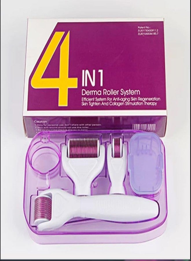 Skyzone 4 in 1 Derma Roller Microneedling Kit for Face and Body Micro Needle Microdermabrasion Roller Reduce wrinkles, scars, stretch marks - 3 Replaceable Heads (4 in 1 Drem Roller) - Image 5