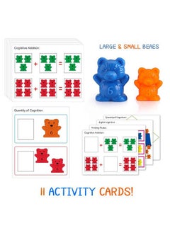 Generic Counting Bears With Matching Sorting Cups,Number Color Recognition Stem Educational Toy For Toddler, Preschool Learning Toy With 90 Bears,2 Tweezers,11 Activity Cards,1 Storage Box  - Image 4