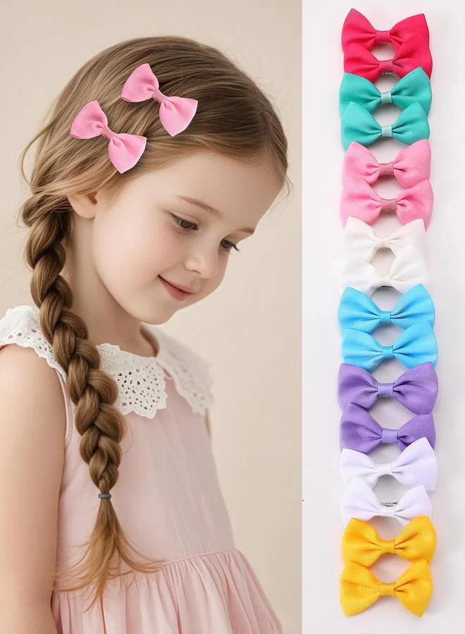 تايك تو Set of 8 - Solid Bow Hair Clips-Random Color