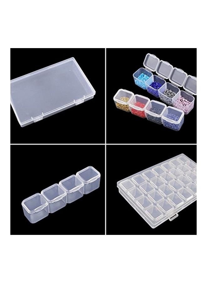 NIBEMINENT 4-Piece Polypropylene Embroidery Storage Box Set Clear  - Image 3