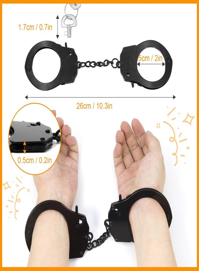 Lohoee 2Pcs Toy Metal Handcuffs with Keys, Toy Handcuffs Fake Pretend Play Props for Costume Props/Party Favors/Gift/Halloween Decoration - Image 2