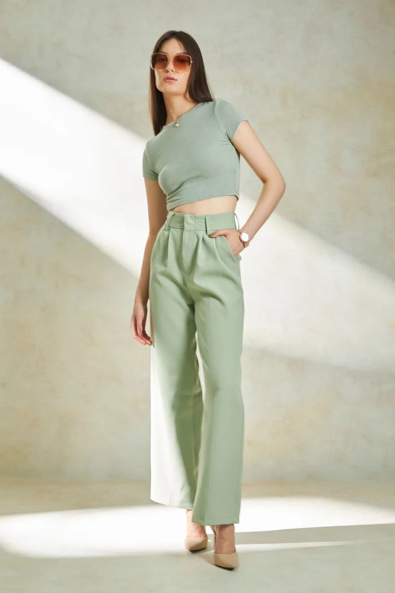 فيرجيو Twill Wide Daywear Leg Trousers for Women