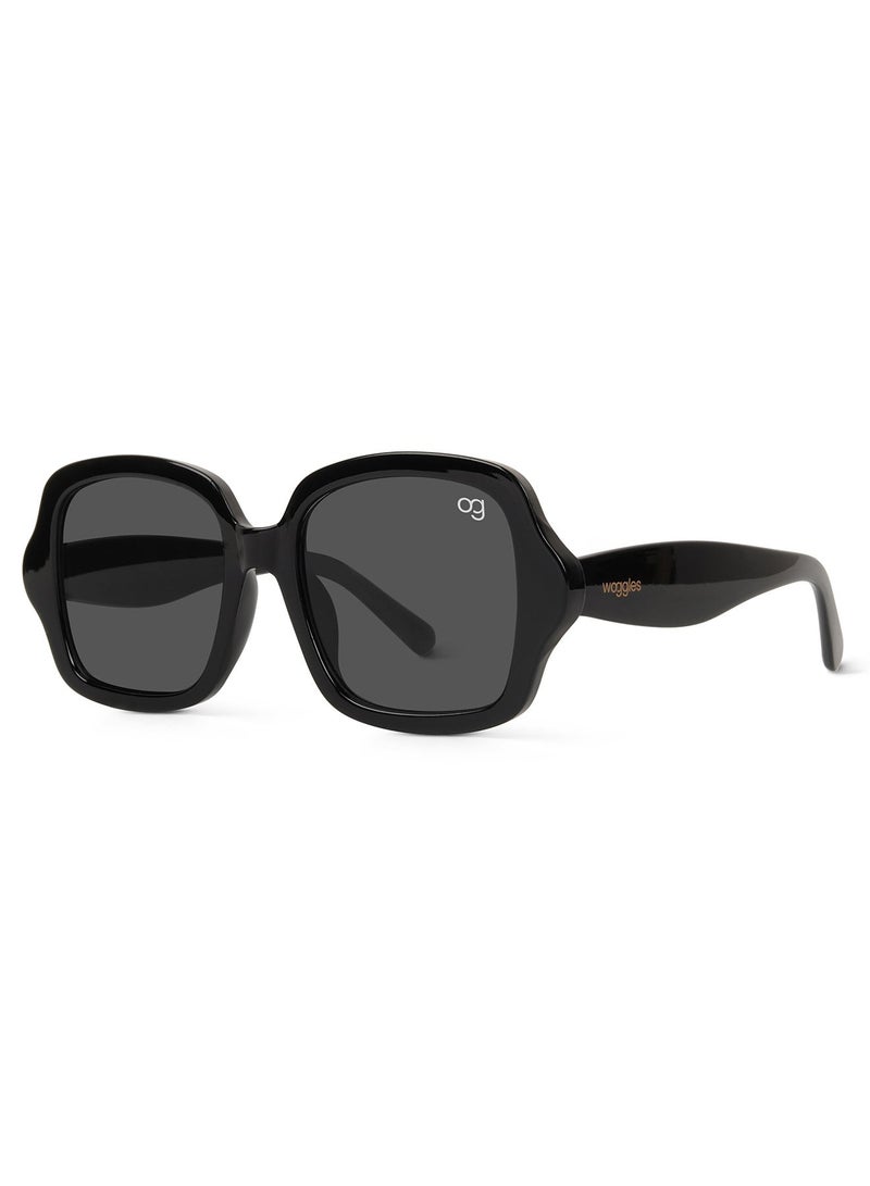 Woggles Designer Black Square Sunglasses| Men & Women| 100% Uv Protection - Image 5