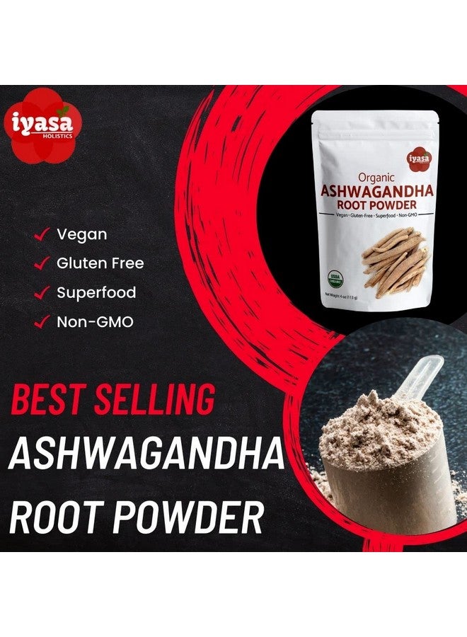 Iyasa Holistics مسحوق أشواغاندا العضوي من إياسا هوليستكس، ويثانيا سومنيفيرا، غذاء خارق خام، مكمل رياضي، عبوة قابلة لإعادة الإغلاق - Image 4
