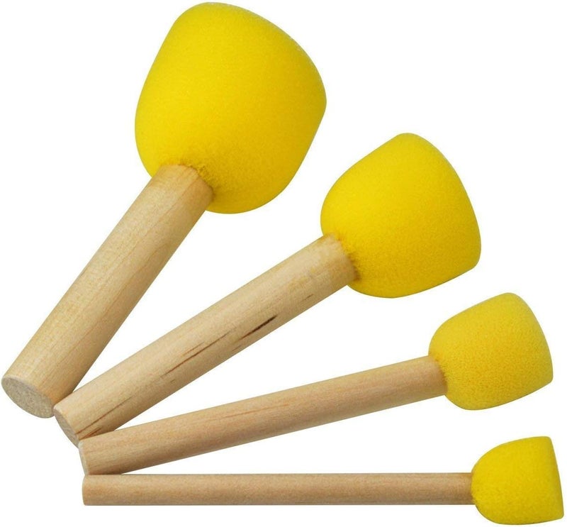 WAFJAMF 40-Pieces Assorted Size Round Sponges Brush Set, Paint Tools for Kids - Image 2