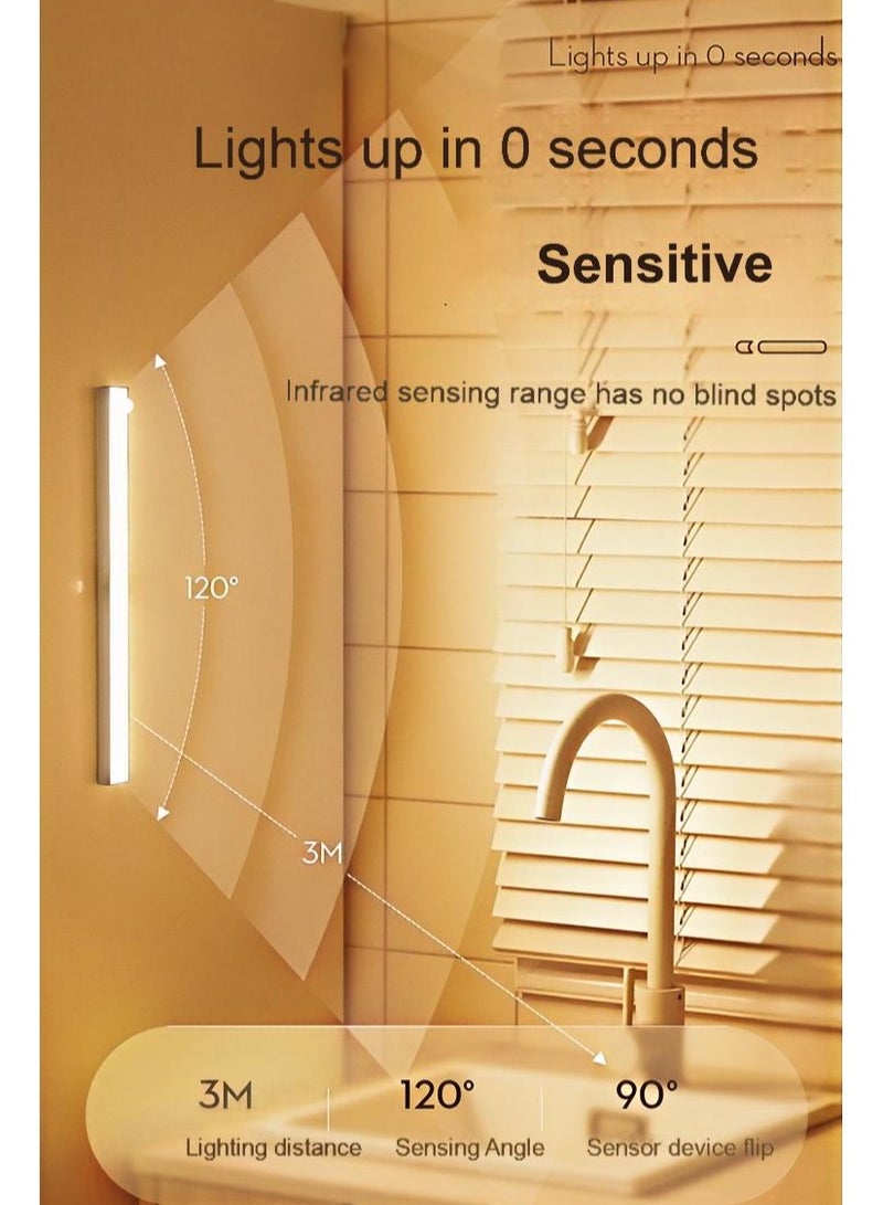 Multifunctional Induction Long Style Light Bar - 20CM Warm Light, Motion Sensing, Adjustable Brightness  Color Temperature, USB Rechargeable, Ideal for Home  Dorm Use - Image 5