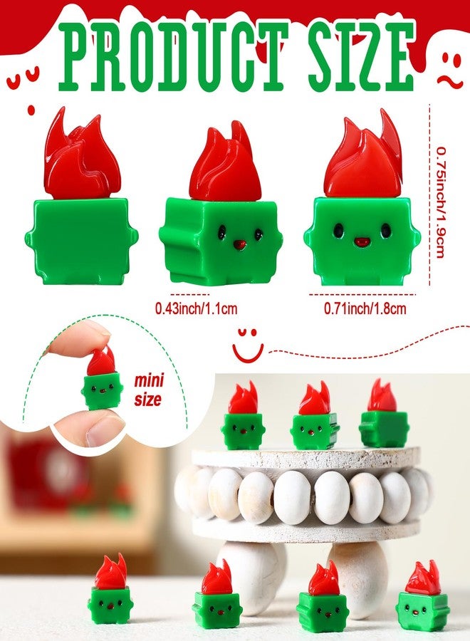 Simgoing 50 Pcs Mini Resin Dumpster Fire Figurines Dumpster Fire Desk Miniature Cute Funny Desk Accessories for Christmas Teacher Coworkers Gag Gifts Ornaments(Green,50 Pcs) - Image 2