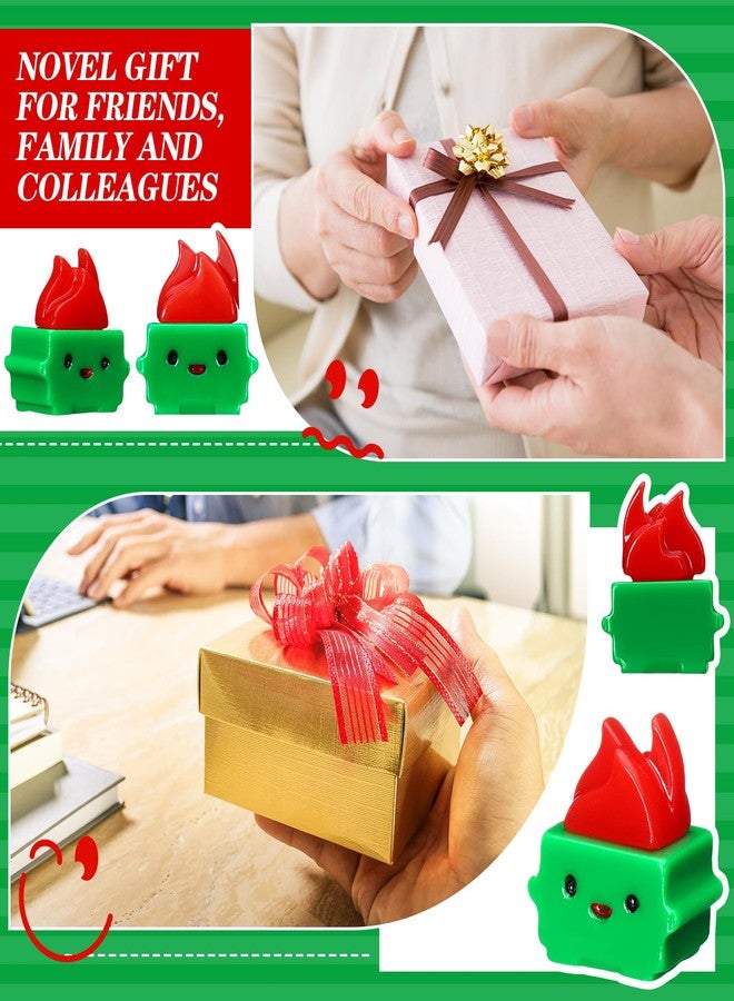 Simgoing 50 Pcs Mini Resin Dumpster Fire Figurines Dumpster Fire Desk Miniature Cute Funny Desk Accessories for Christmas Teacher Coworkers Gag Gifts Ornaments(Green,50 Pcs) - Image 3