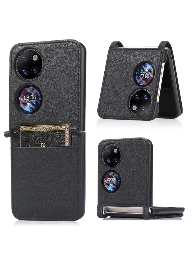 Zaboon Case For Huawei P50 Pocket Lambskin Texture Card Folding Phone Case - Image 1