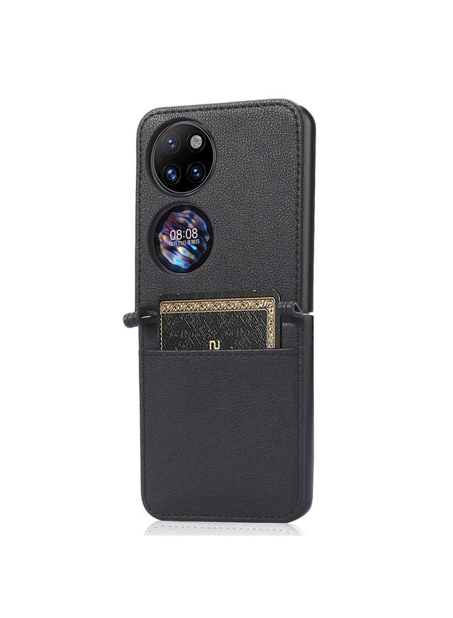 Zaboon Case For Huawei P50 Pocket Lambskin Texture Card Folding Phone Case - Image 2