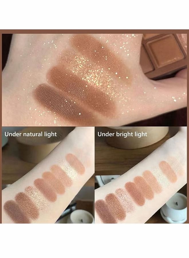 LANGMANNI Eyeshadow Palette Chocolates 9 Colours Contour Palette Brown Eyeshadow Make Up Palettes Long Lasting Shimmer Matte Highly Pigmented Natural Look Travel Size Eye Shadows Palette For Women Girls - Image 4