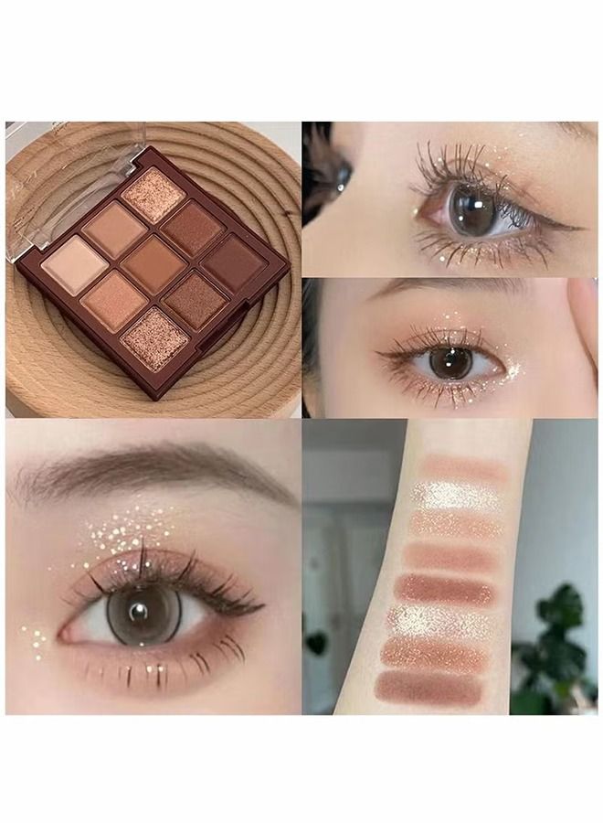 LANGMANNI Eyeshadow Palette Chocolates 9 Colours Contour Palette Brown Eyeshadow Make Up Palettes Long Lasting Shimmer Matte Highly Pigmented Natural Look Travel Size Eye Shadows Palette For Women Girls - Image 5