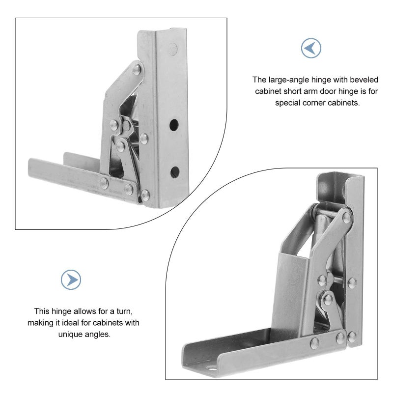 4pcs 90 Degree Corner Cabinet Door Hinges Small Curved Folding Table Repair - Image 4