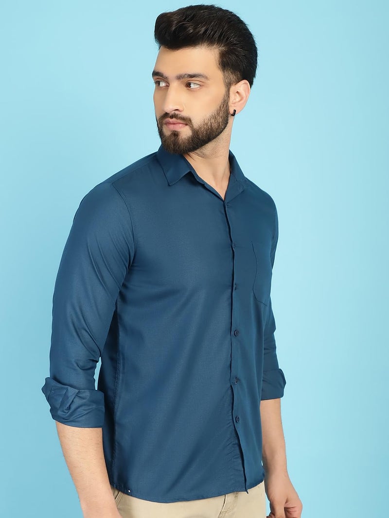 Indian Needle Cotton Solid Casual Shirt for Men - Image 3
