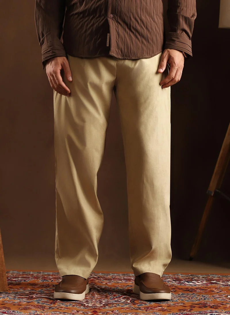 كامبوس سوترا بنطلون كامبس سوترا رجالي بيج كاكي بقصة مستقيمة وخصر متوسط