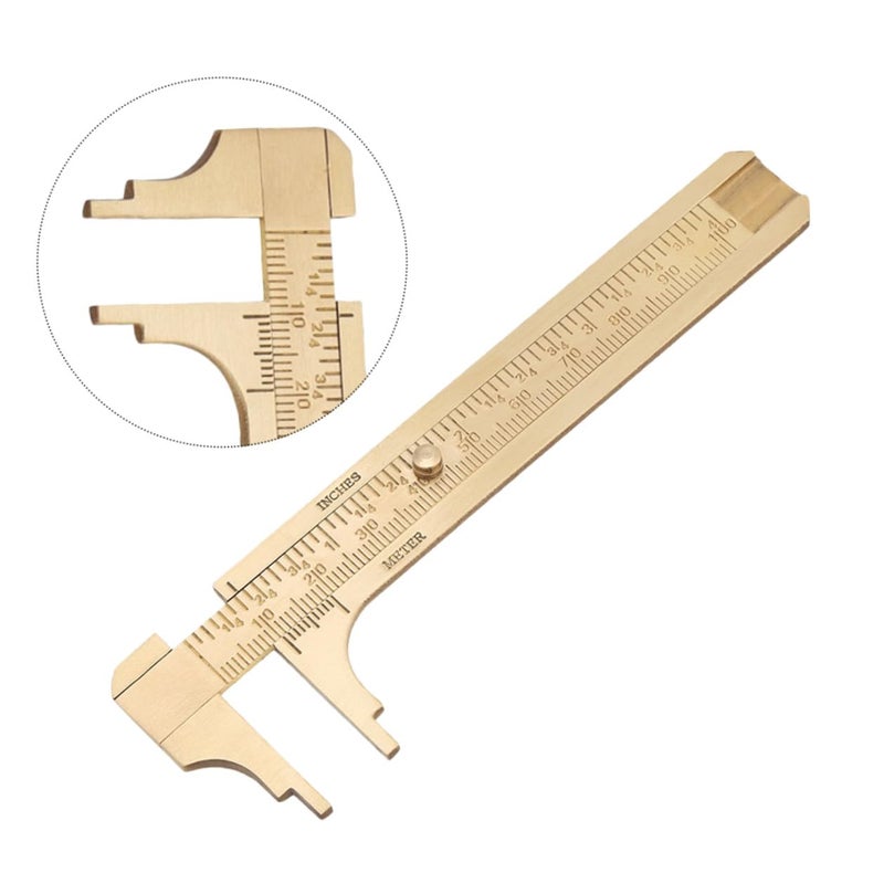 2Pcs Mini Brass Caliper Ruler Double Scale Sliding Gauge Jewelry Beads Measuring Tool - Image 4
