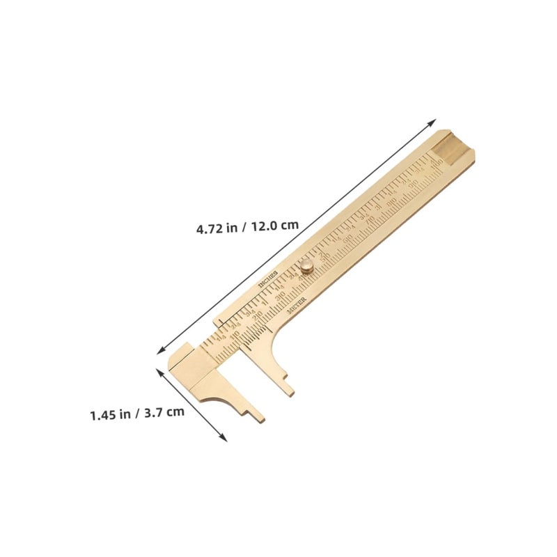 2Pcs Mini Brass Caliper Ruler Double Scale Sliding Gauge Jewelry Beads Measuring Tool - Image 3