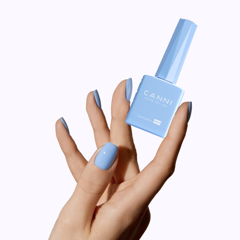 CANNI Baby Blue Gel Nail Polish, 1Pcs Light Blue Gel Polish Pastel Color High Gloss Soak Off U V Nail Manicure Salon DIY - Image 5