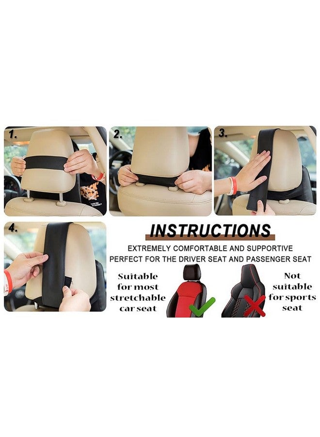 N2K2 ENTERPRISE Memory Foam Car Neck Pillow Ergonomic Neck Support Pillow Help Relieve Neck Pain for Driver or Front & Back Seat, Office Chair, Fit Most Vehicles (Black, Pack of 2) - Image 2