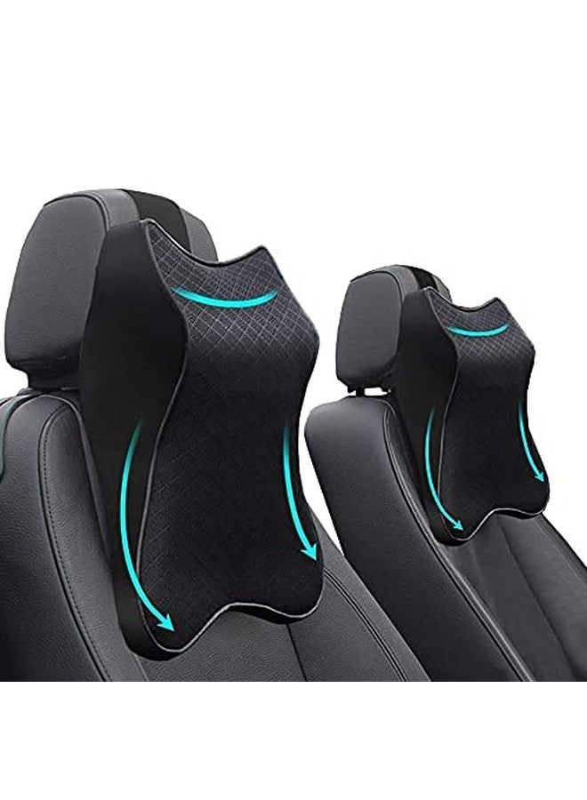 N2K2 ENTERPRISE Memory Foam Car Neck Pillow Ergonomic Neck Support Pillow Help Relieve Neck Pain for Driver or Front & Back Seat, Office Chair, Fit Most Vehicles (Black, Pack of 2) - Image 1