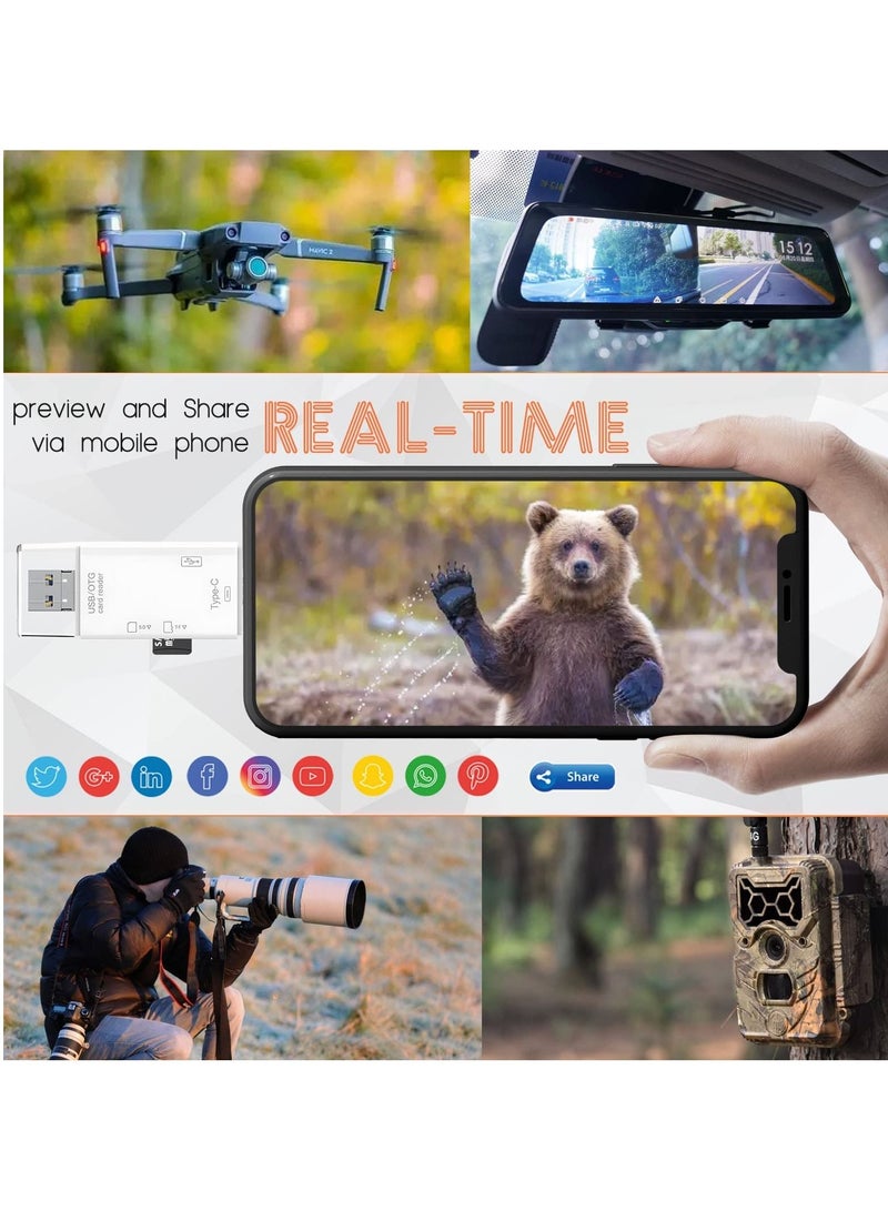 Excefore SD Card Reader, 6-in-1 USB C/Micro/USB Memory Reader Camera Viewer, USB 3.0 SD Card Reader Adapter Used for SD-3C SD Micro SD TF SDXC SDHC MMC RS-MMC Micro SDXC Micro SDHC UHS-I (White) - Image 4