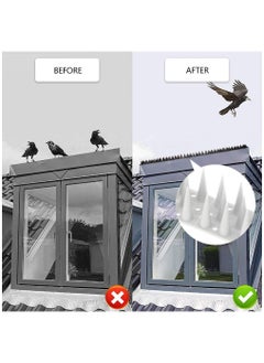 URbazaar 12 Pcs Sets Bird Spikes Upgraded Cat Repellent for Pigeon Cat and Small Animals - Protect Your Sofa Garden Outdoor Walls Anti Theft Climb Plastic Security Fence Spikes (White)  - Image 3