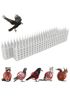 URbazaar 12 Pcs Sets Bird Spikes Upgraded Cat Repellent for Pigeon Cat and Small Animals - Protect Your Sofa Garden Outdoor Walls Anti Theft Climb Plastic Security Fence Spikes (White)  - Image 1