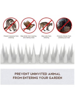 URbazaar 12 Pcs Sets Bird Spikes Upgraded Cat Repellent for Pigeon Cat and Small Animals - Protect Your Sofa Garden Outdoor Walls Anti Theft Climb Plastic Security Fence Spikes (White)  - Image 4