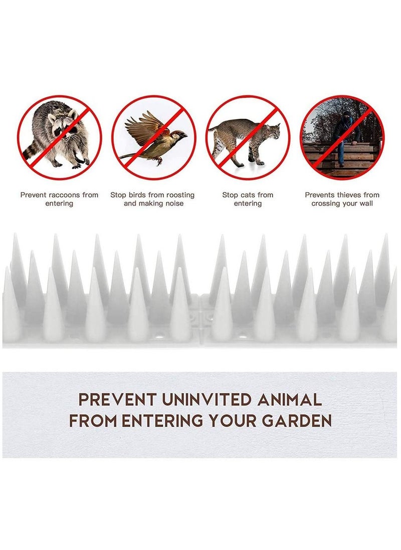 URbazaar 12 Pcs Sets Bird Spikes Upgraded Cat Repellent for Pigeon Cat and Small Animals - Protect Your Sofa Garden Outdoor Walls Anti Theft Climb Plastic Security Fence Spikes (White)  - Image 4