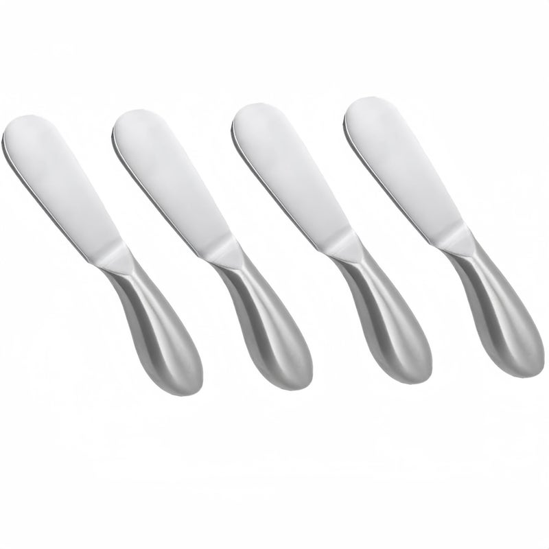 Accfore 4 Pcs Stainless Steel Multipurpose Cheese and Butter Spreader Knives Set Charcuterie Utensils for Cheese Cold Butter Jam Pastry Making