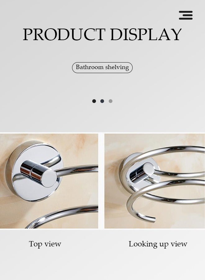 ماركة غير محددة Blow Dryer Stand Hair Dryer Stand  Dryer Hanger Wall Mount Hair Dryer Rack Blow Dryer Organizer Hair Dryer Holder Wall Mounted Hair Blow Dryer Holder Pendant Storage Stainless Steel Chromed  - Image 3