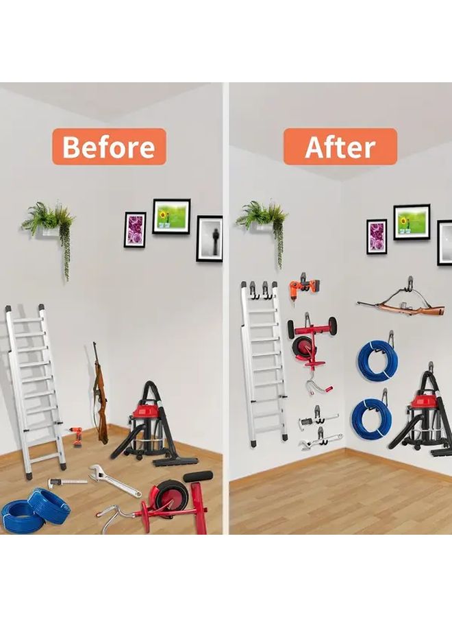 Orange 12pcs Heavy Duty Steel Garage Storage Hooks for Tools and Equipment - Image 3