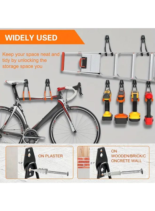 Orange 12pcs Heavy Duty Steel Garage Storage Hooks for Tools and Equipment - Image 5