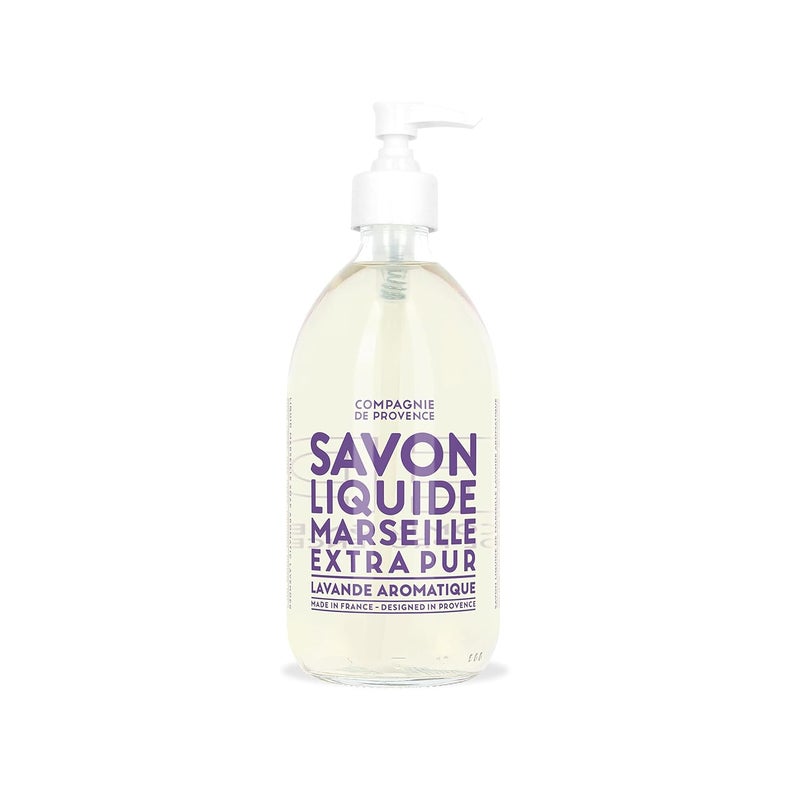 La Compagnie de Provence Compagnie de Provence Savon de Marseille Extra Pure Liquid Soap  Aromatic Lavender  167 Fl Oz Glass Pump Bottle