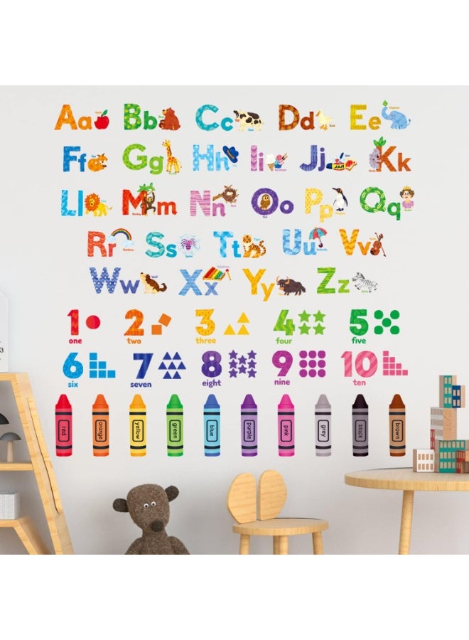 Bluejw Animal Alphabet Numbers Colour Decals Stickers Kids Peel and Stick Removable for Room décor Letters ABC Classroom playroom Decorations Educational Bedroom Nursery - Image 4
