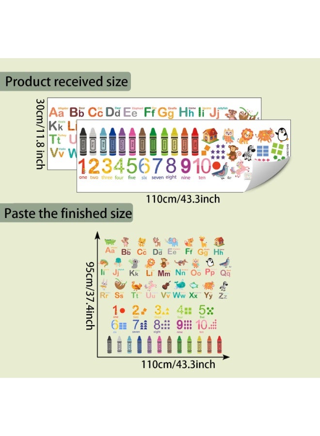Bluejw Animal Alphabet Numbers Colour Decals Stickers Kids Peel and Stick Removable for Room décor Letters ABC Classroom playroom Decorations Educational Bedroom Nursery - Image 3