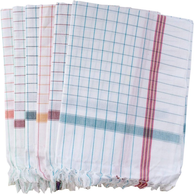 ASH Traders Sircilla Khadi Pure Cotton White chex Bath Towels Suitable for All Men and Women (Set of 5 pcs White, 36 * 72 Inches, Large) - Image 1
