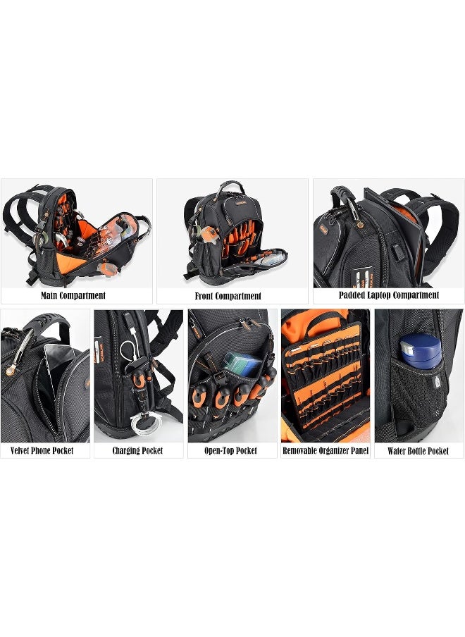 Generic 77-Pockets Tool backpack, Tool backpack for men, HVAC tool bag backpack, Electricians backpack tool bag, Large electrician backpack, Tool backpack, Tool backpack for construction  - Image 1