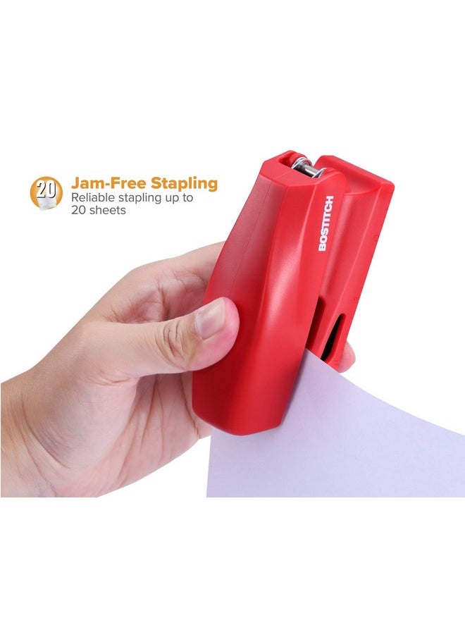 Bostitch - Office 20 Sheet Stapler, Mini Stapler, Fits Into The Palm Of Your Hand; Red (B150-Red) - Image 1