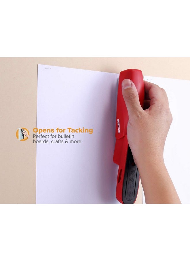 Bostitch - Office 20 Sheet Stapler, Mini Stapler, Fits Into The Palm Of Your Hand; Red (B150-Red) - Image 1