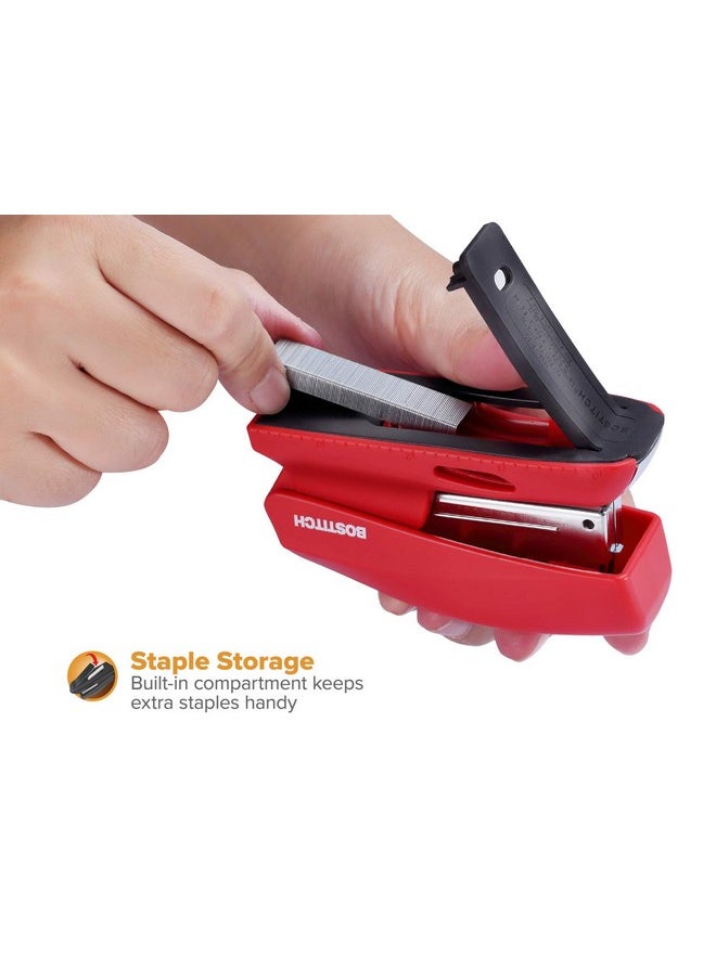 Bostitch - Office 20 Sheet Stapler, Mini Stapler, Fits Into The Palm Of Your Hand; Red (B150-Red) - Image 1