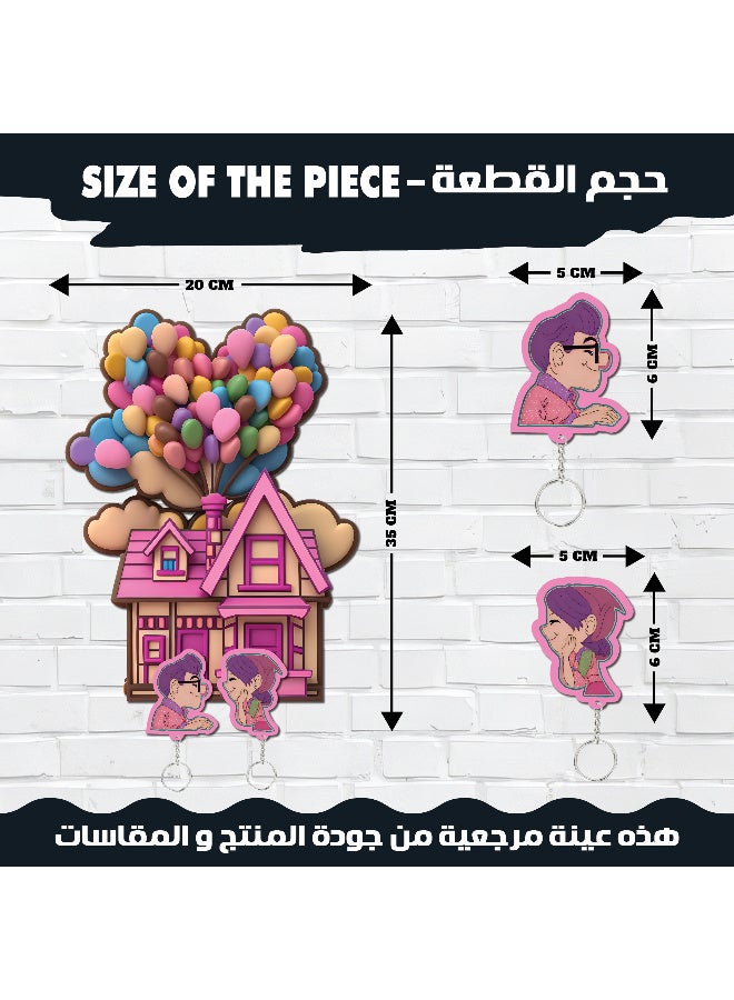 علاقة مفاتيح ميدلية مقاس 25x35 سم, ملونة مطبوع بجودة عالية, مع سمك 6ملي لمتانة قوية, ملونة, تصميم انيق لاضافة لمسة جمالية للحائط, علاقة مفاتيح, خطاف للمفاتيح, ديكور للحائط  - Image 3
