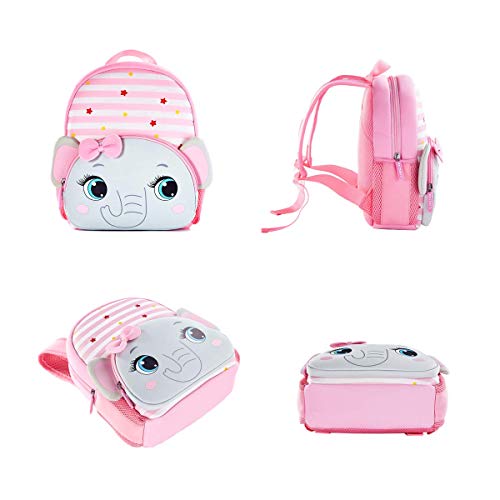 KK CRAFTS Preschool Backpack Toddler Neoprene Animal Schoolbag Lunch backpack for Kids Boys Girls(Grey Elephant) - Image 3