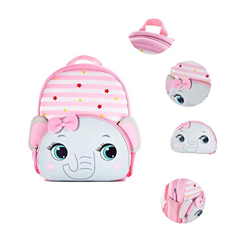KK CRAFTS Preschool Backpack Toddler Neoprene Animal Schoolbag Lunch backpack for Kids Boys Girls(Grey Elephant) - Image 4
