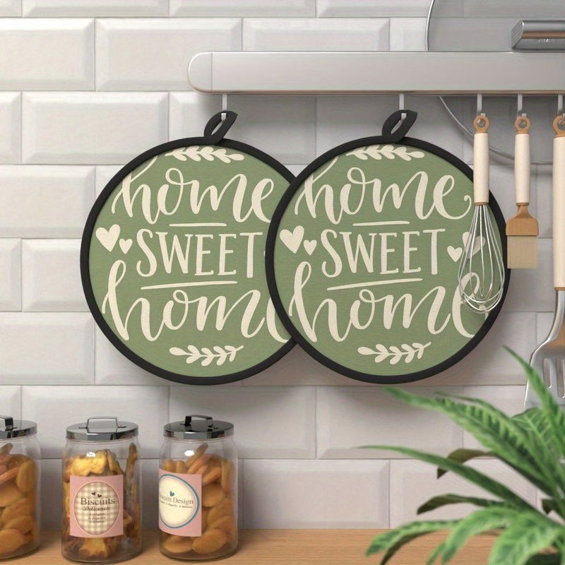 2 Pcs 8x8 Inches Mixed Color Kitchen Pot Pads Heat Resistant Round Mat Multipurpose Counter Protector For Cooking Baking And Tableware Decor - Image 1