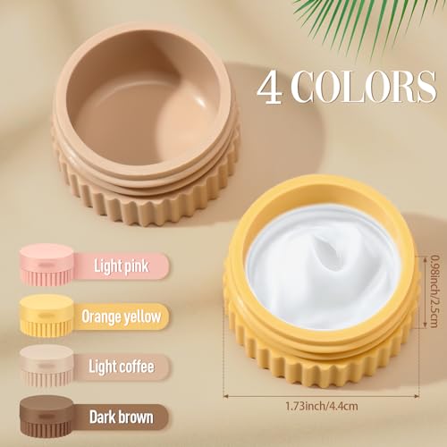 Maxcheck 4 Pcs Travel Containers for Toiletries 0.68 Oz/20 ml Small Silicone Cream Jar with Lid Mini Leakproof Lotion Jar Refillable Travel Cosmetic Container for Face Body Skin Cream (Classic Color) - Image 3